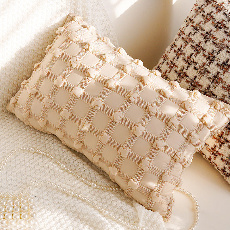 Vintage Cream and Brown Pillow Covers, Rose, Tufted and Geometric Designs for Sofas and Cozy Bedrooms