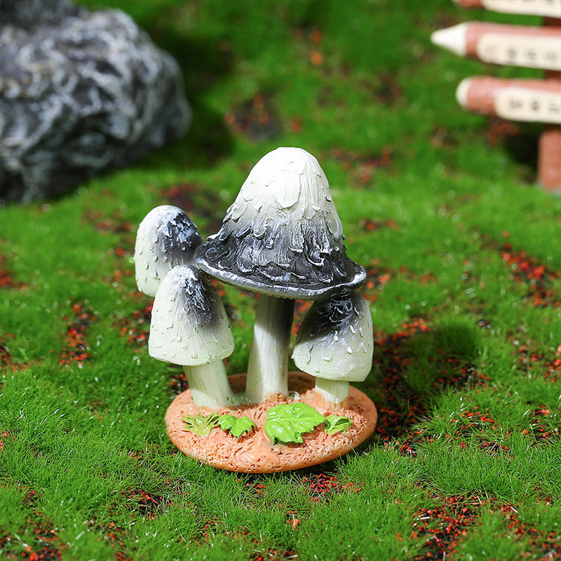 Woodland Mushroom Figurine Set of 8, Colorful Tiny Fungi for Desk Displays, Fairy Gardens and Miniature Scenes