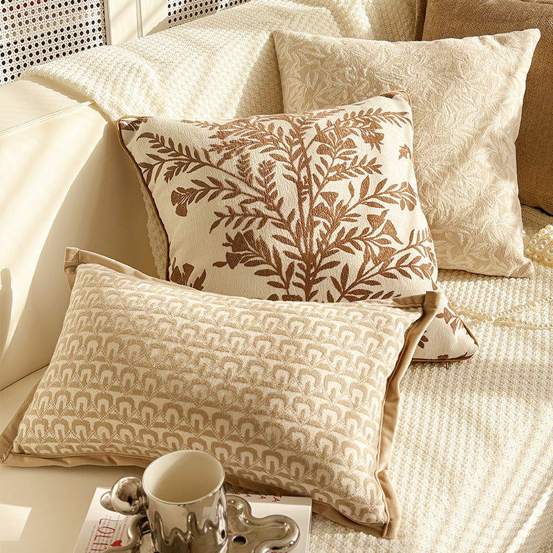 Warm Neutral Decorative Pillow Covers, Leaf, Butterfly and Textured Designs for Cozy Sofas, Bedrooms and Reading Corners