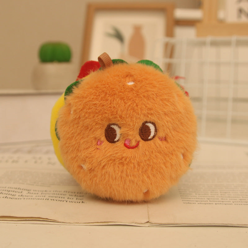 Mini Food Plush Bag Charm, 10 cm Cute Dessert and Snack Keychain for Backpacks, Handbags and Playful Gifts