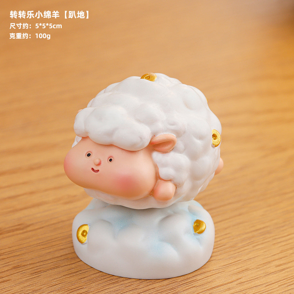 Whimsical Lamb Desk Figurine, Sweet Sheep Tabletop Ornament in Six Pose Options or a Four Piece Set for Cozy Shelves and Gifts