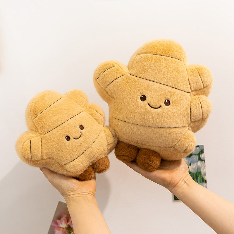Smiling Ginger Plush Toy, Whimsical Food Shaped Soft Companion for Cozy Shelves, Playful Desks and Thoughtful Gifts