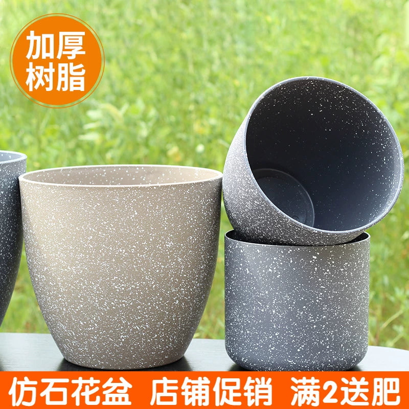 Horticultural flowers, green plant pots, frosted imitation stone flower pots, European resin flower pots, thickened, durable, environmentally friendly plastic flower pots