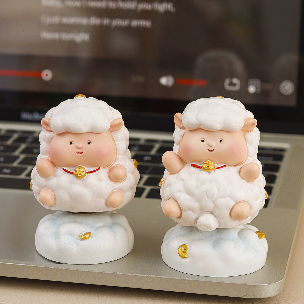 Whimsical Lamb Desk Figurine, Sweet Sheep Tabletop Ornament in Six Pose Options or a Four Piece Set for Cozy Shelves and Gifts