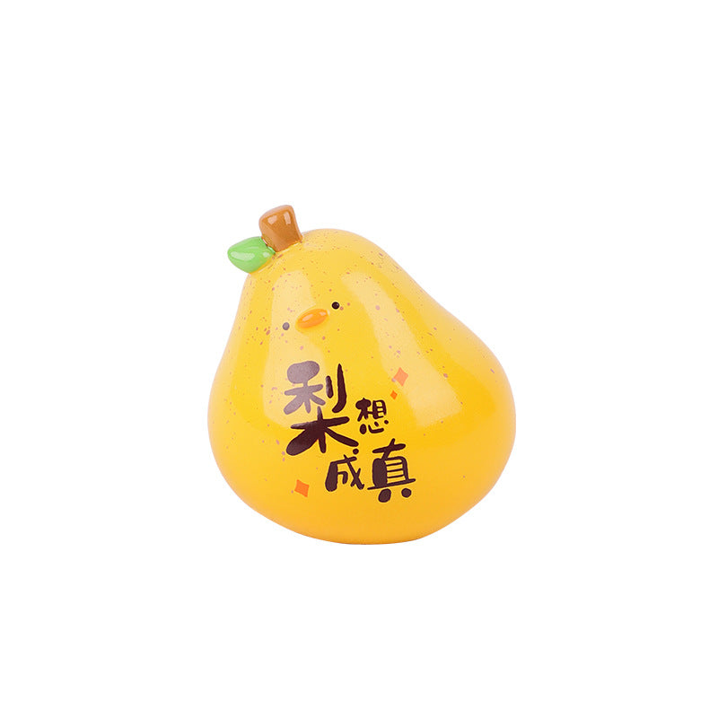 Whimsical Mini Fruit and Good Luck Figurines, 11 Piece Car Dashboard and Desk Decor Set