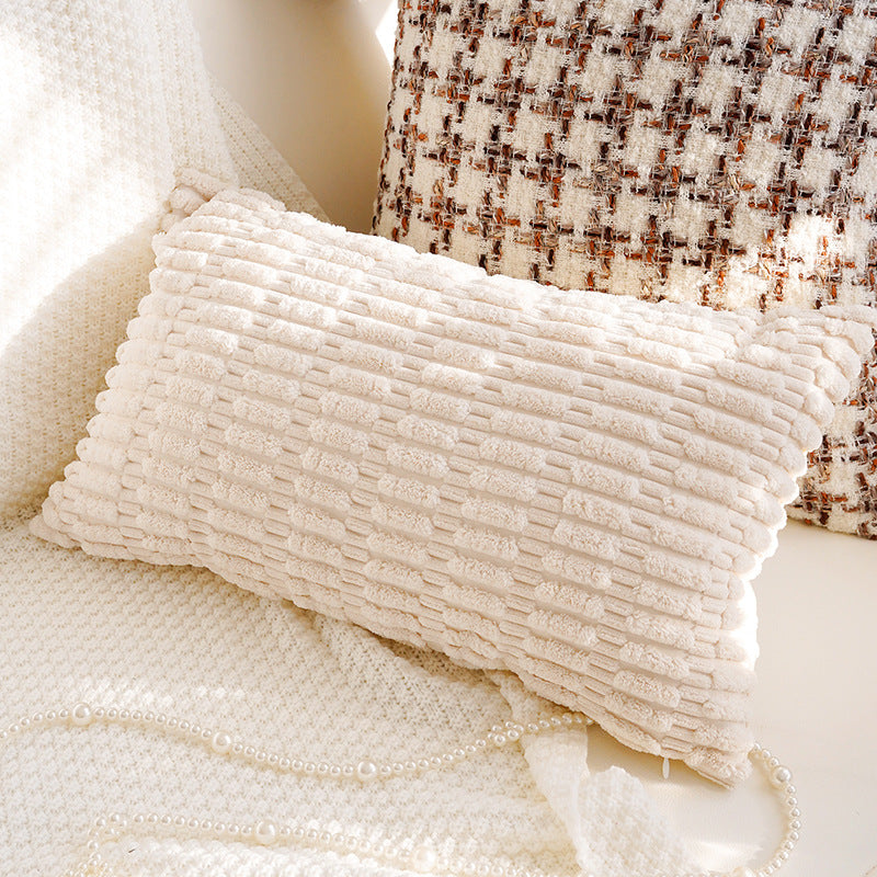 Vintage Cream and Brown Pillow Covers, Rose, Tufted and Geometric Designs for Sofas and Cozy Bedrooms