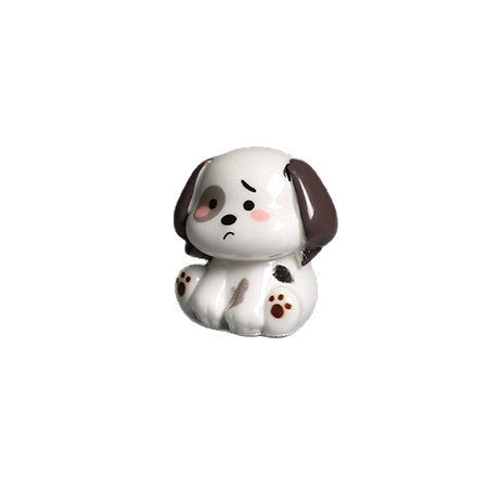 Tiny Puppy Miniatures, Complete 6 Piece Colorful Dog Figurine Set for Desks, Fairy Gardens and Dog Lover Gift Displays