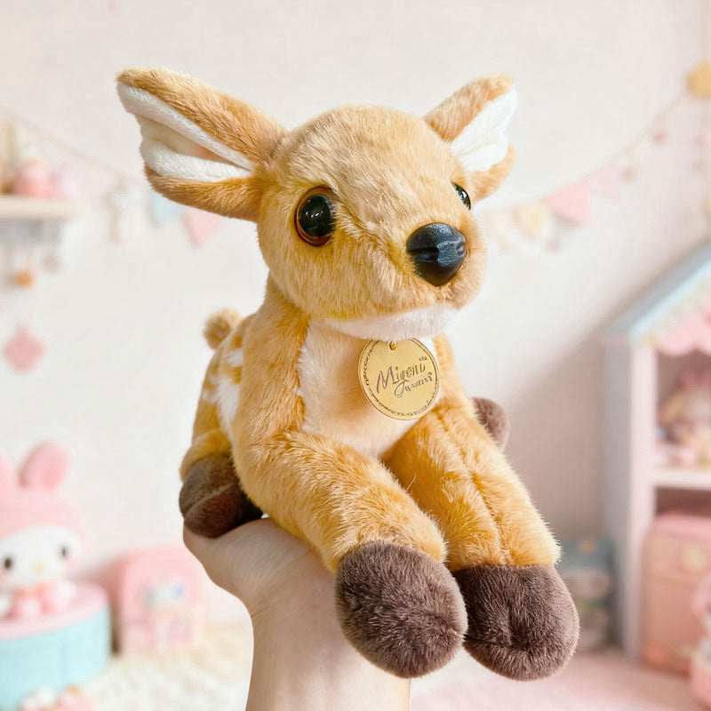 Woodland Deer Plush Toys, 15–30 cm Spotted Fawn and Antlered Buck Stuffed Animals for Cozy Shelves and Nature-Loving Gifts