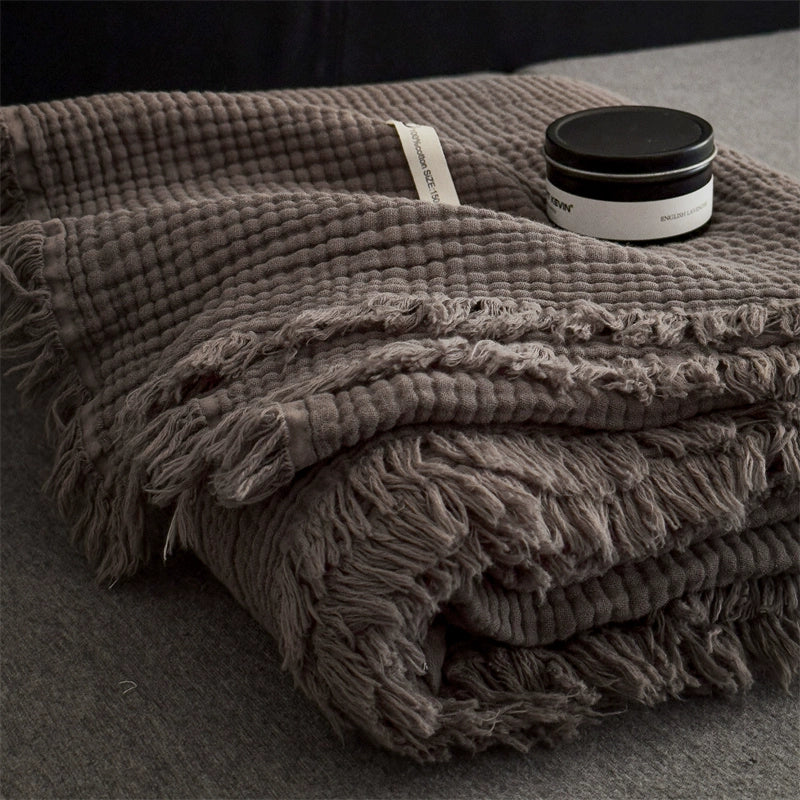 Cotton Soft Throw Blanket for Couch & Bed