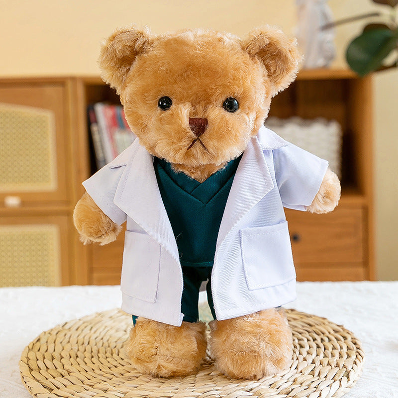 Doctor Teddy Bear Plush Toy, 30 cm Soft Medical Outfit Stuffed Animal in Three Styles for Cozy Shelves and Thoughtful Gifts