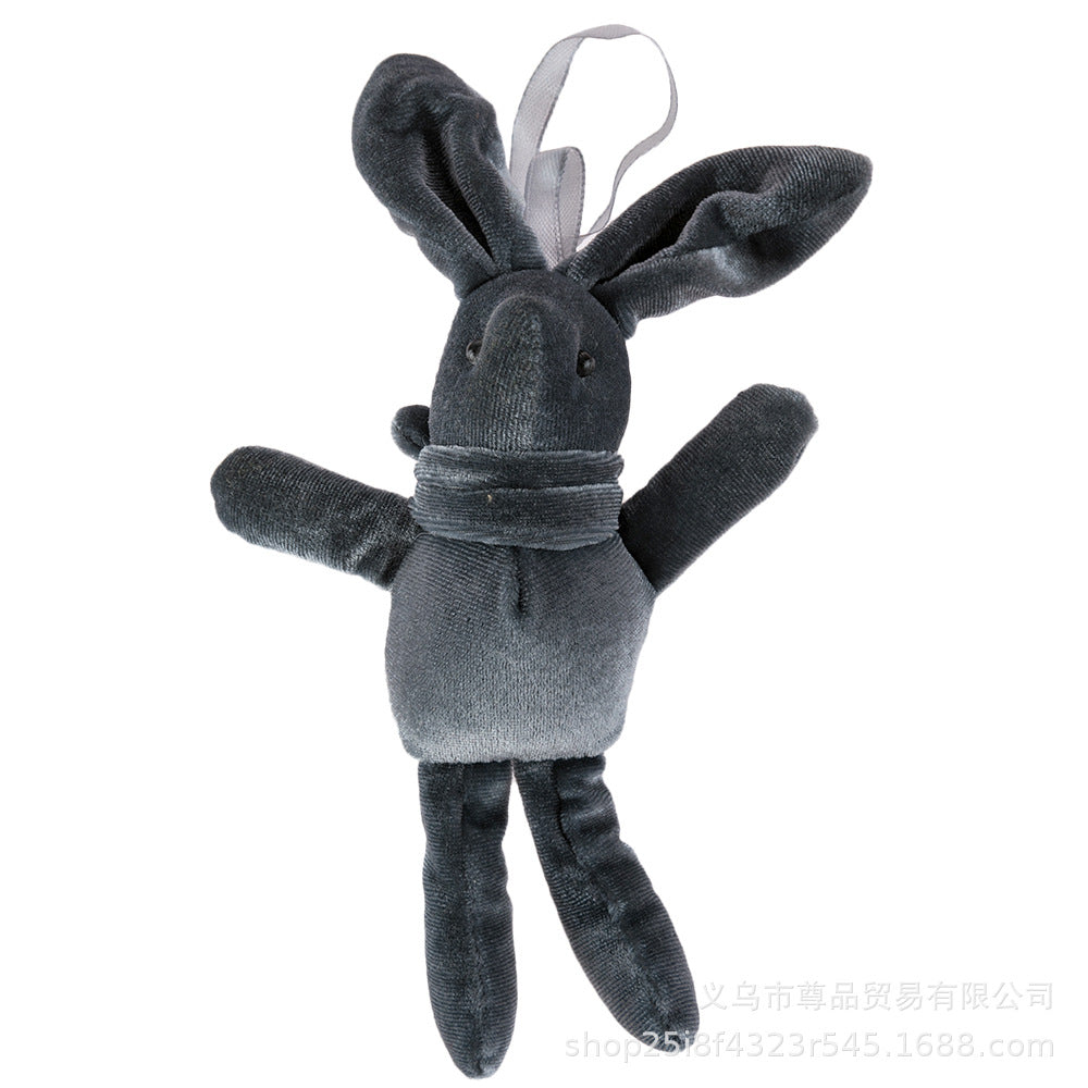 Velvet Wish Bunny Plush Keychain - Soft Corduroy Rabbit Stuffed Animal Charm for Bag/Car/Home | Cute Lucky Wish Rabbit Toy (Multiple Colors)
