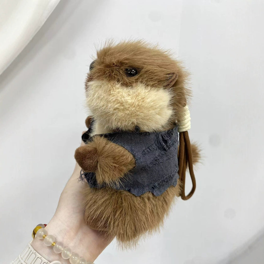 Marmot Plush Toy, 16–28 cm Stuffed Woodland Animal in Brown, Gray, Khaki or Patterned Vest Styles for Cozy Gifts