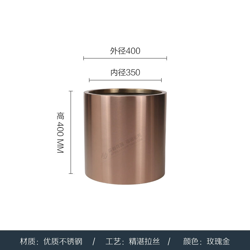 Nordic Creative Cylindrical Stainless Steel Flower Pot - Modern Planter with Diverse Visual Aesthetics for Indoor & Outdoor Decoration