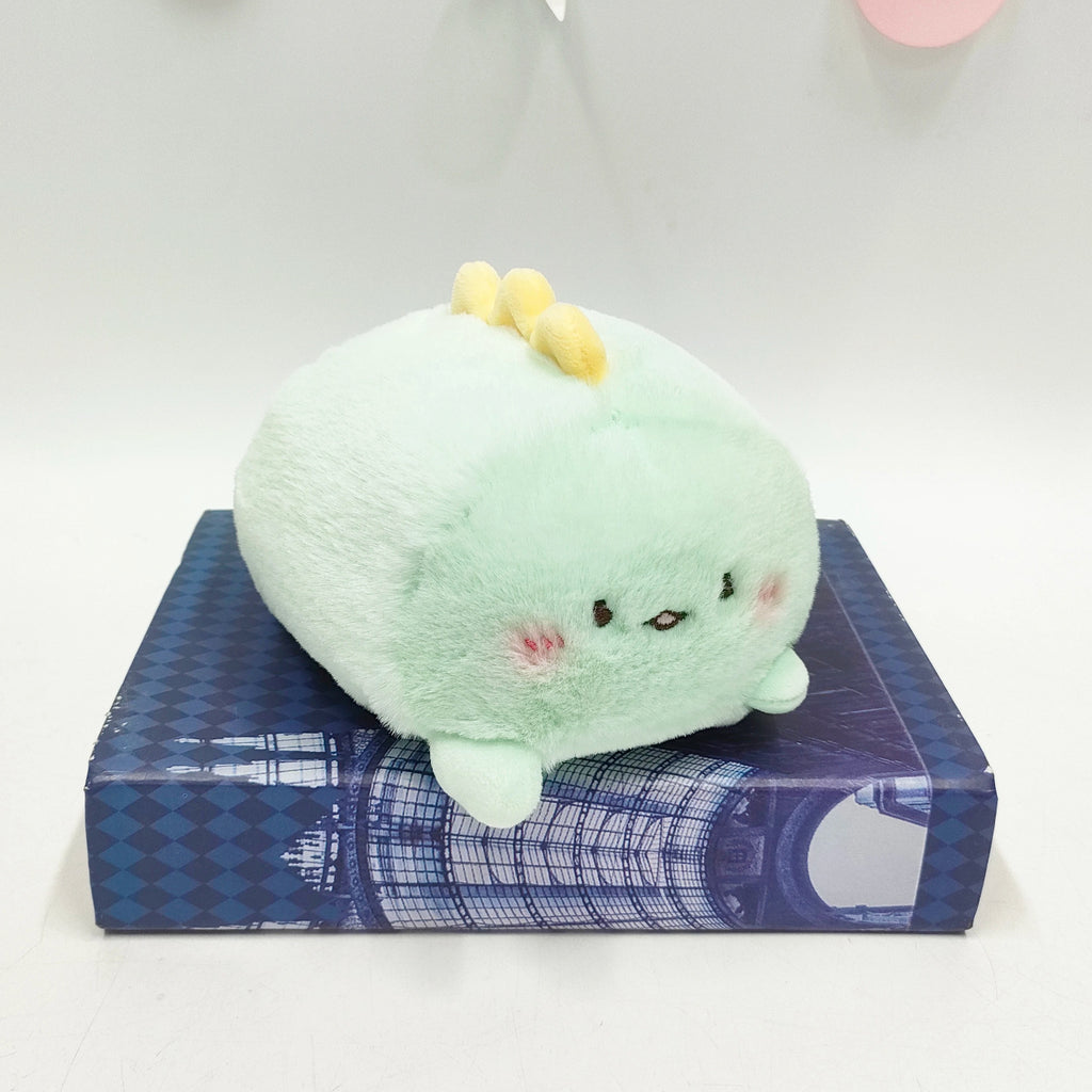 Round Animal Plush Toy, 15 cm Mini Pig, Calico Cat, Bunny, Dinosaur, Bee or Puppy for Cozy Desks and Gifts