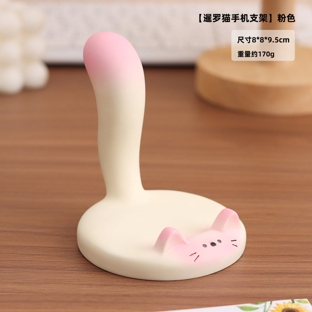 Whimsical Cat and Bunny Phone Stands, Decorative Desktop Holders for Workspaces and Thoughtful Gifts