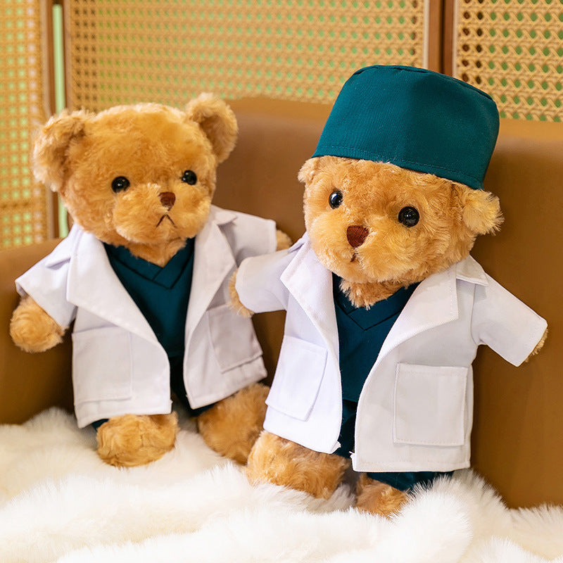 Doctor Teddy Bear Plush Toy, 30 cm Soft Medical Outfit Stuffed Animal in Three Styles for Cozy Shelves and Thoughtful Gifts