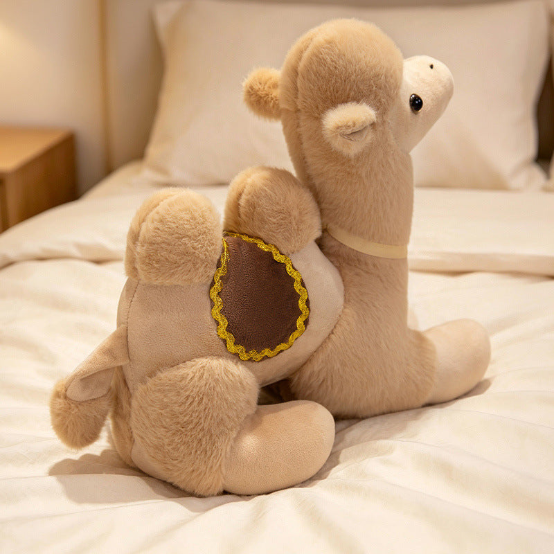 Bactrian Camel Plush Toy, Soft Desert Animal Companion with Two Humps for Cozy Shelves and Wildlife Inspired Gifts