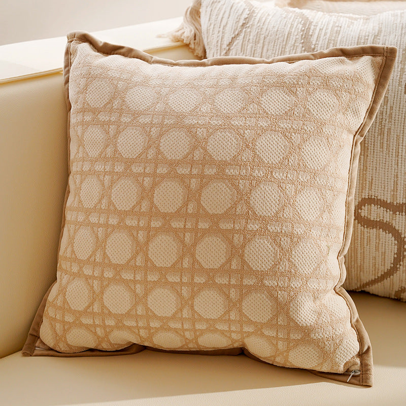 Vintage Cream and Brown Pillow Covers, Rose, Tufted and Geometric Designs for Sofas and Cozy Bedrooms