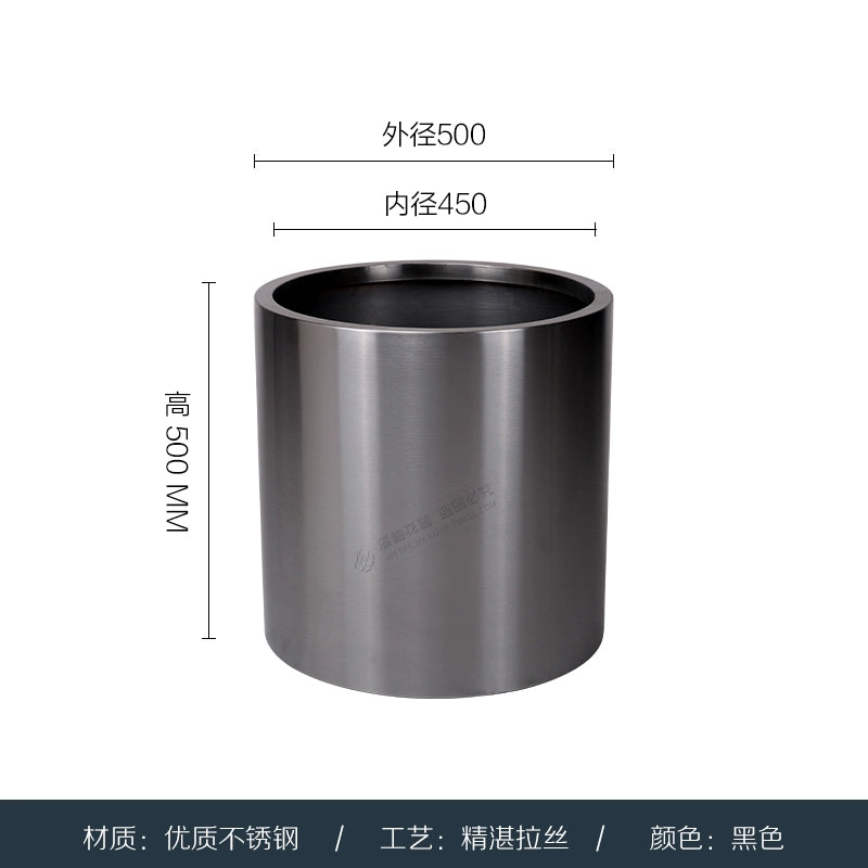Nordic Creative Cylindrical Stainless Steel Flower Pot - Modern Planter with Diverse Visual Aesthetics for Indoor & Outdoor Decoration