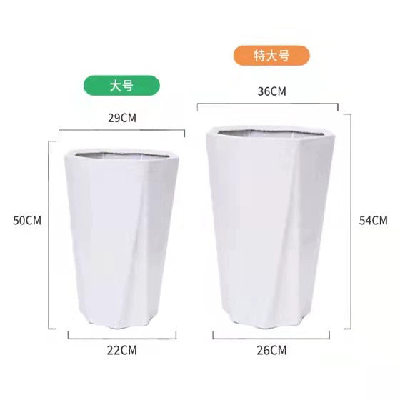 Modern minimalist paradise bird landing tall flowerpot