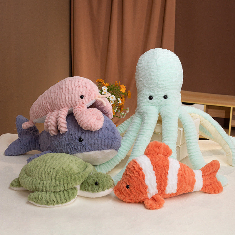 Ocean Animal Plush Toys and Bag Charms, 10–30 cm Whales, Seals, Dolphins, Turtles and Sea Friends