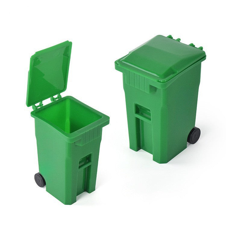 Mini Trash Bin Pen Holder Set of 6, Colorful Flip-Top Desktop Pencil Organizers for Creative Workspaces