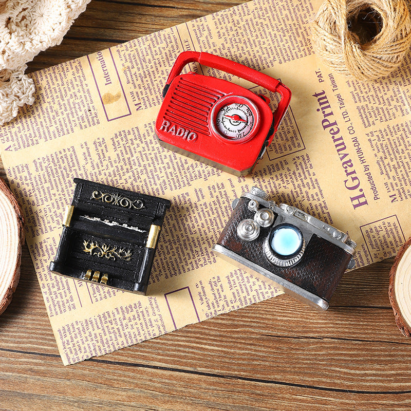 Mini Vintage Resin Figurines, Choose a Typewriter, Piano, Telephone, Record Player, Radio, Gramophone or Camera for Desk and Shelf Decor