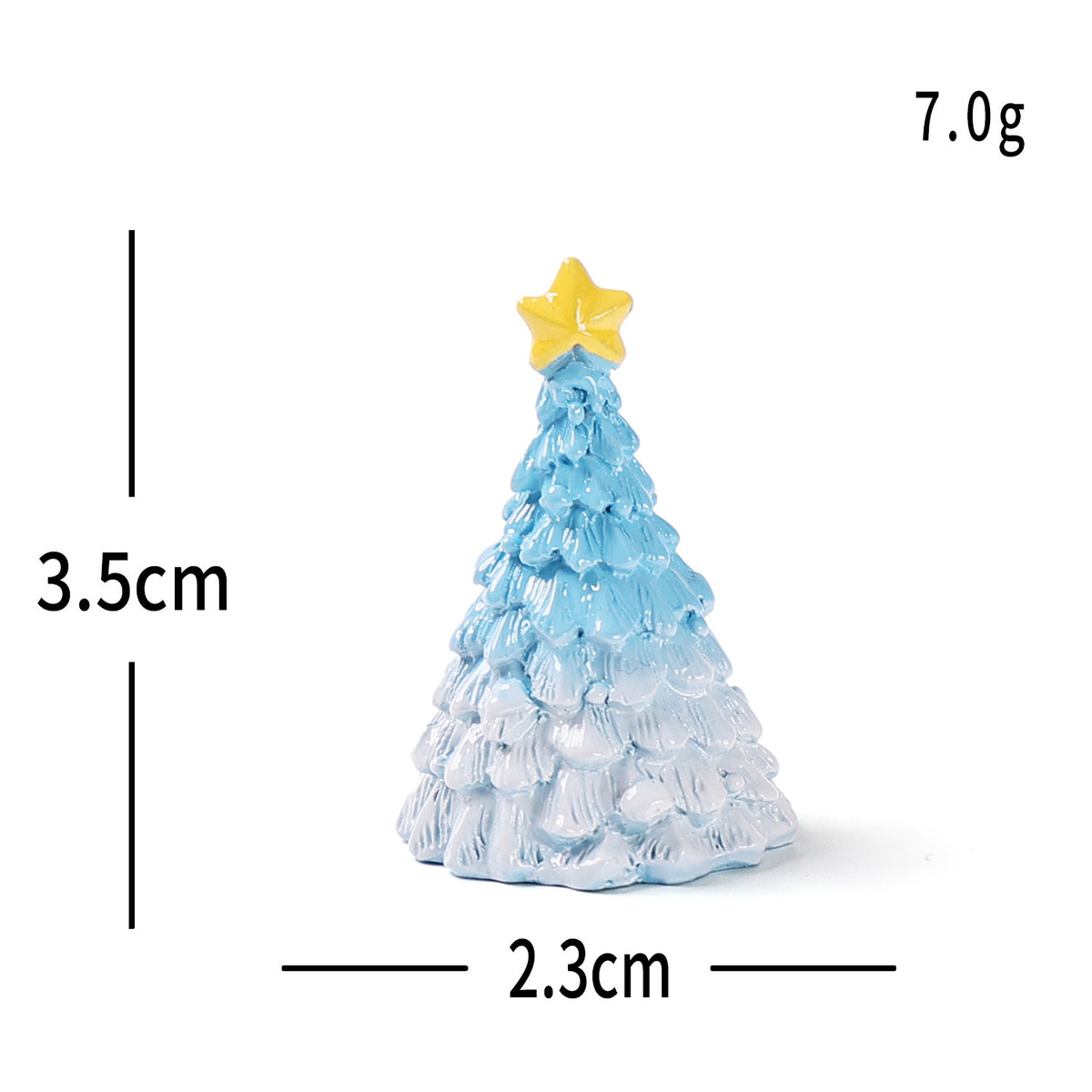 Colorful Mini Christmas Tree Ornament Set of 6, Rainbow Holiday Accents for Desk Displays and Festive Miniature Scenes