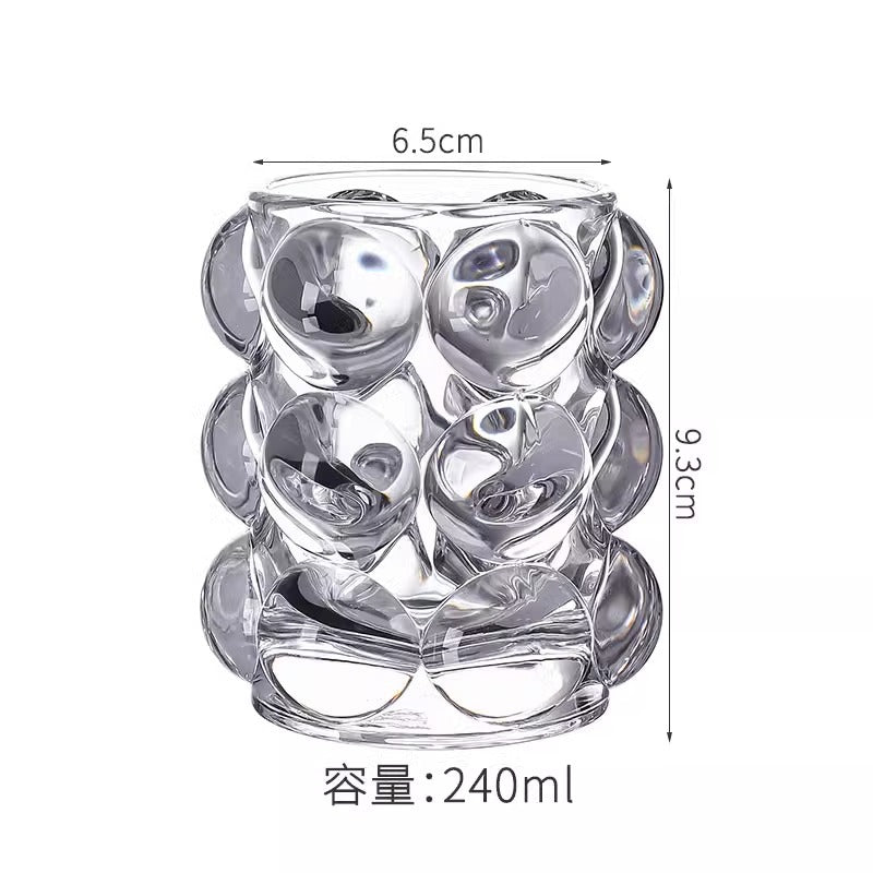 Sculptural Bubble Glass Pen Holder, Clear, Amber, Smoke or Iridescent Desk Cup for Brushes and Creative Workspaces