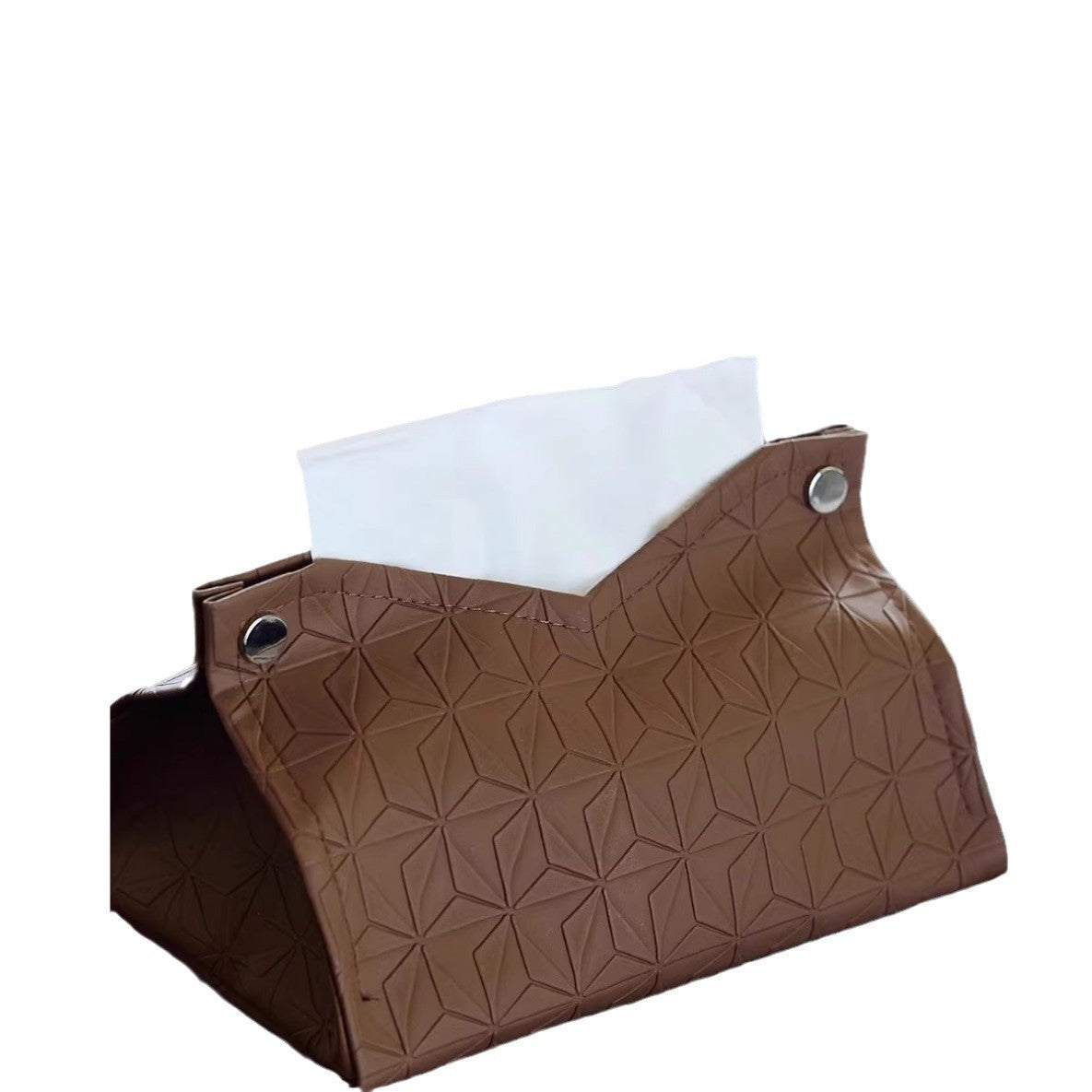 Minimalist PU Leather-Look Tissue Box Cover, Soft Neutral Tabletop Tissue Holder for Living Rooms, Bedrooms and Desks in Four Shades