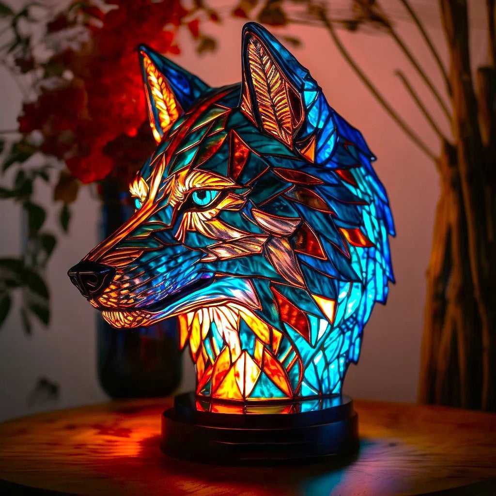 Resin Stained Glass Pet Lamp - Dog/Cat Night Light for Bedroom | Pet Lover Decor | Dachshund/Beagle/Black Cat Table Lamp
