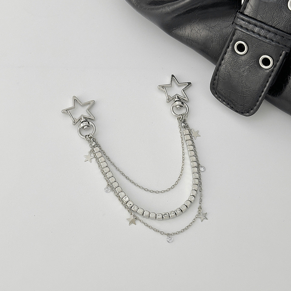 Edgy Handmade Metal Chain Charm | Trendy Minimalist Pendant for Stylish Bags & Effortless Looks