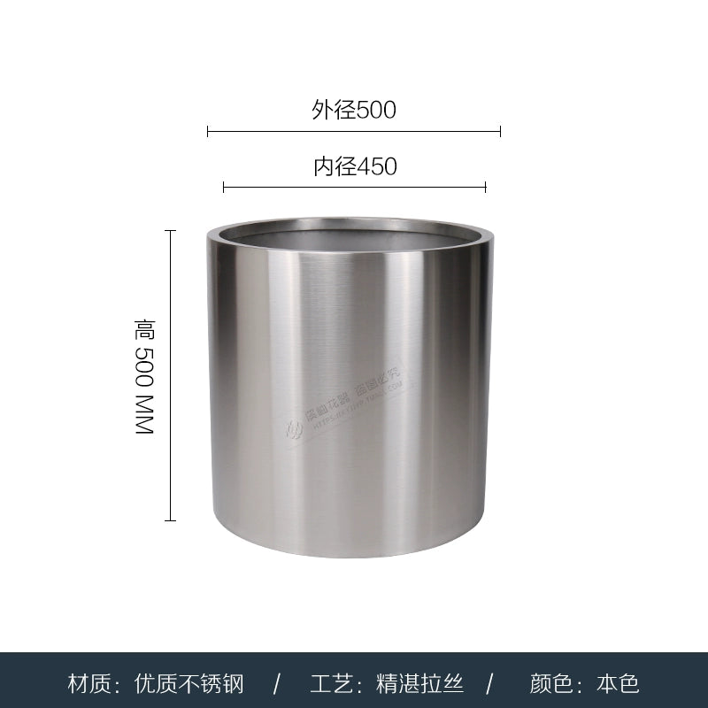 Nordic Creative Cylindrical Stainless Steel Flower Pot - Modern Planter with Diverse Visual Aesthetics for Indoor & Outdoor Decoration
