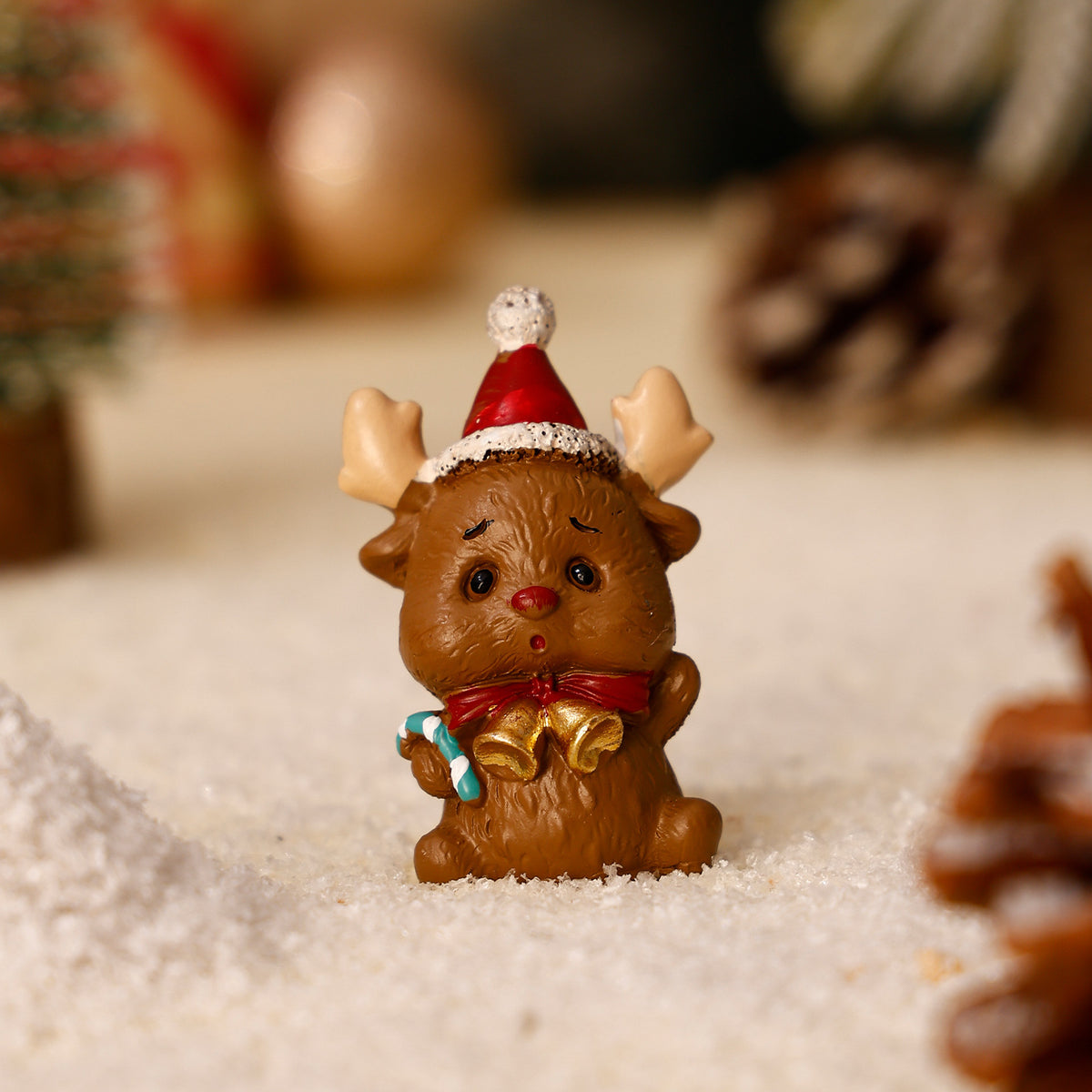 Christmas Mini Tabletop Figurine, Choose Santa Snowman Reindeer or Tree for Festive Desk, Shelf and Holiday Home Decor