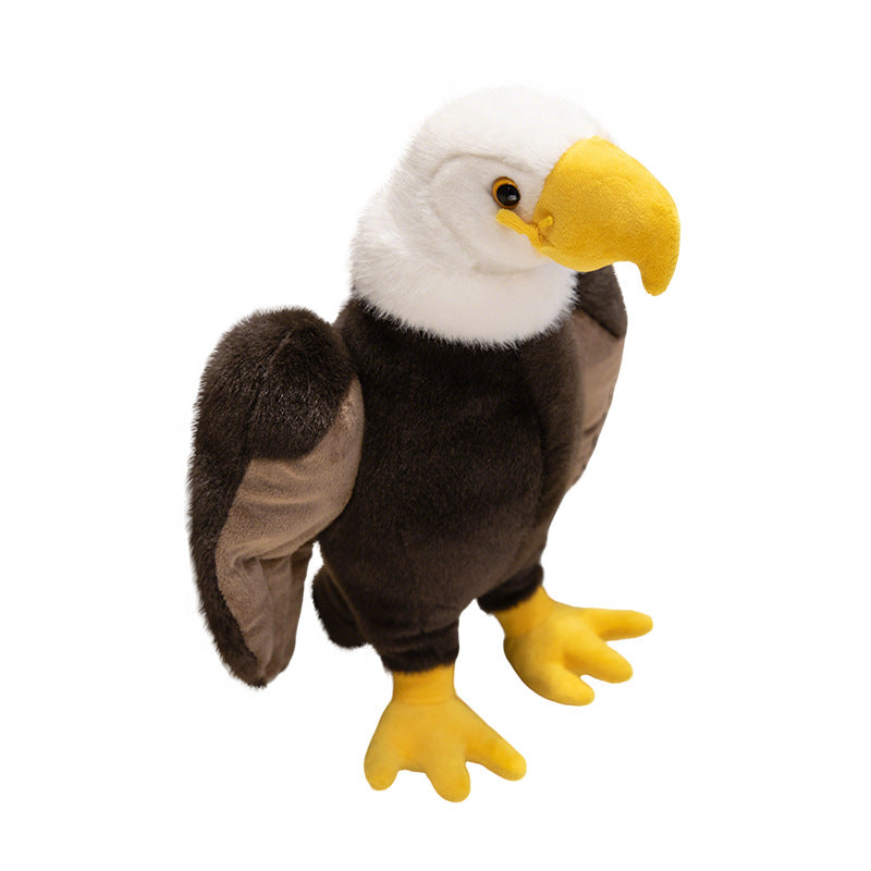 Bald Eagle Plush Toy, 22 cm Soft Bird Stuffed Animal with White Head and Golden Beak for Cozy Shelves and Wildlife Gifts