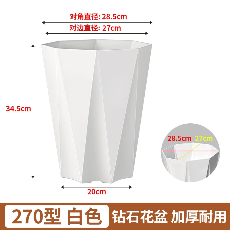 Simple and modern diamond shaped polygonal flowerpot, light luxury
