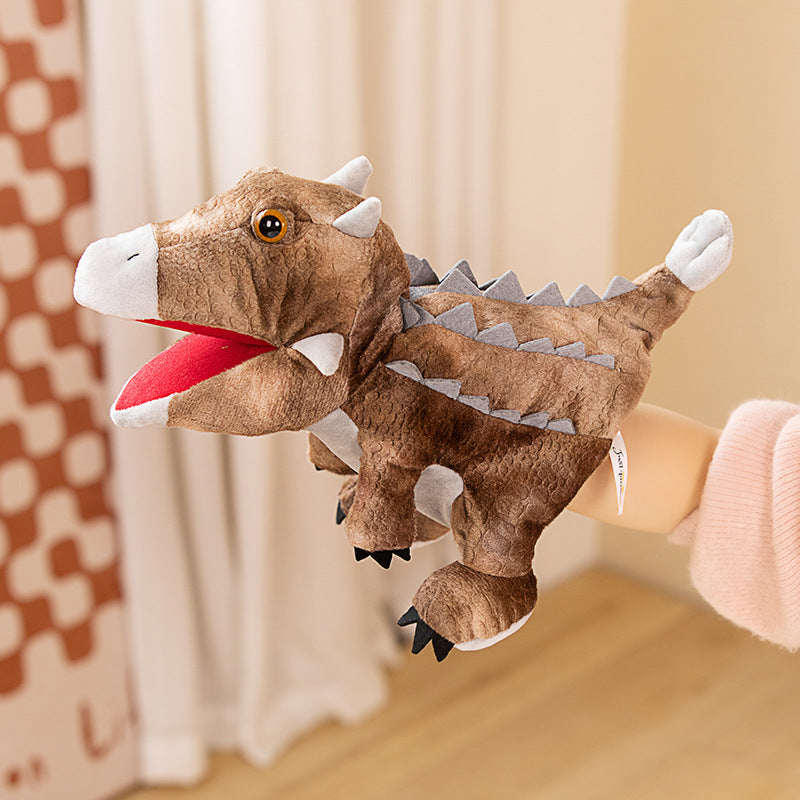 Dinosaur Hand Puppet Plush Toys, 20–30 cm Soft T Rex, Triceratops and Prehistoric Animal Styles for Pretend Play