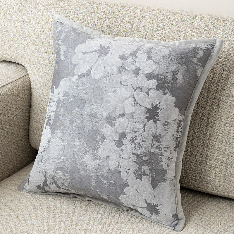 Textured Floral Pillow Cover in Four Designs, Decorative Cushion Case in Coffee, Gray, Blue and Cream for Cozy Sofas and Bedrooms