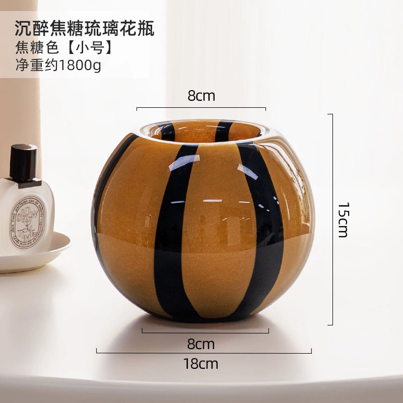Caramel colored antique glass vase