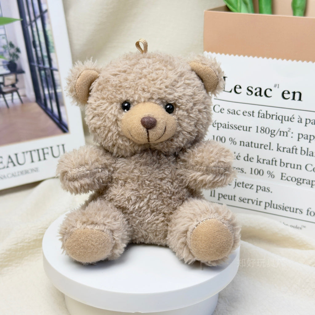 Outfit Teddy Bear Plush Bag Charm, 11 cm Mini Stuffed Bear Keychain in Colorful Sweaters and Shirts
