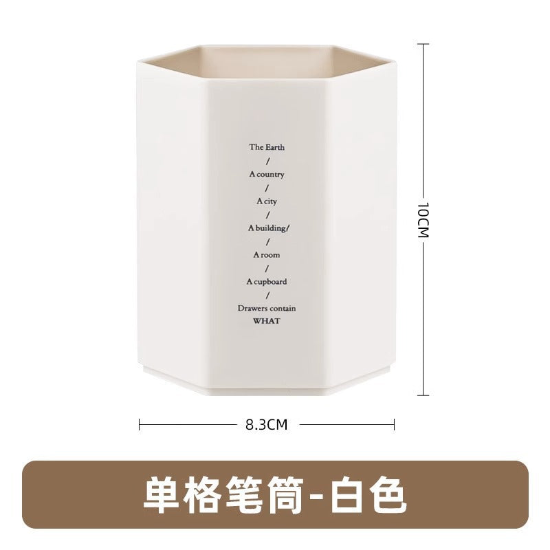 Minimalist Geometric Pencil Holder, Modern Desktop Pen Cup Organizer in Five Contemporary Shades for Home Offices and Study Spaces