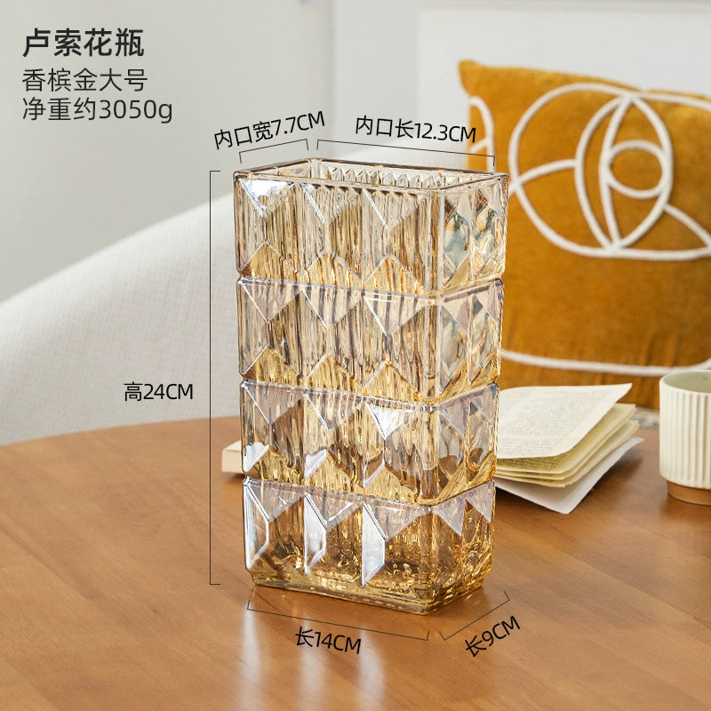 Heavy - Duty Textured Glass Flower Vase