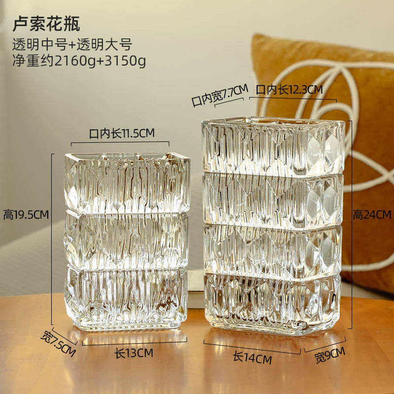 Heavy - Duty Textured Glass Flower Vase