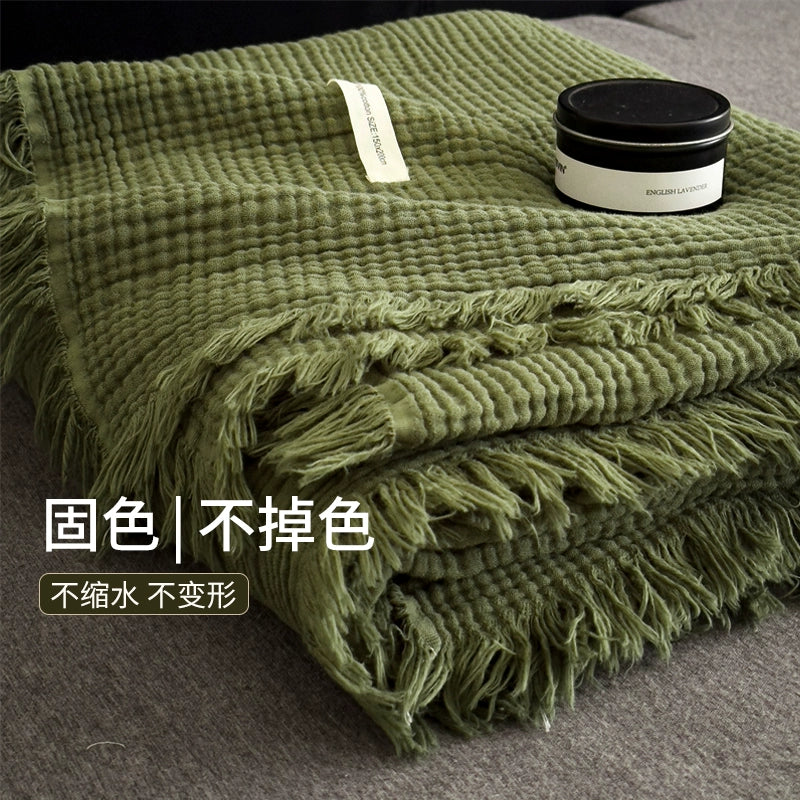 Cotton Soft Throw Blanket for Couch & Bed