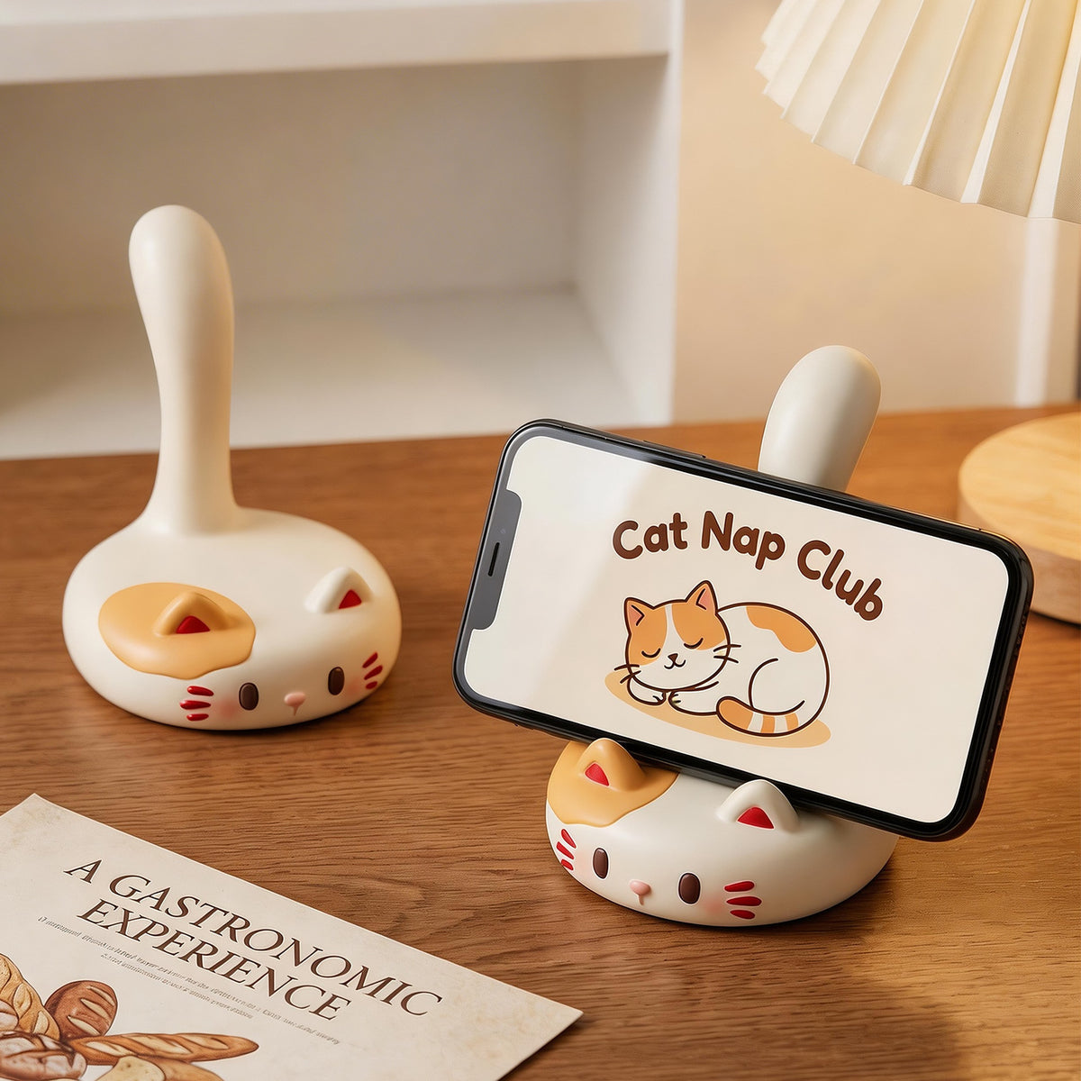 Whimsical Cat and Bunny Phone Stands, Decorative Desktop Holders for Workspaces and Thoughtful Gifts