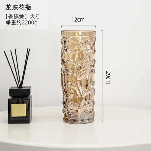 Hand - Blown Thickened Glass Vase for Multi - Scenes
