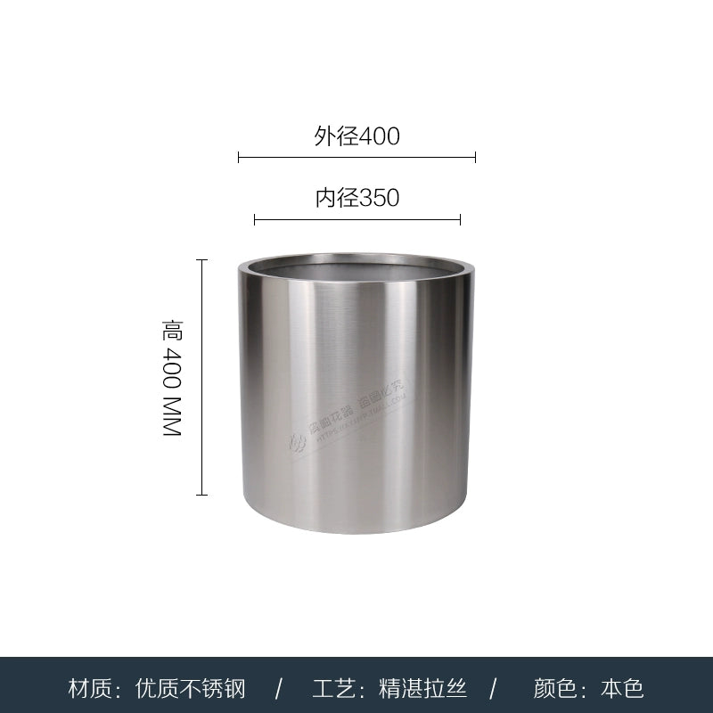 Nordic Creative Cylindrical Stainless Steel Flower Pot - Modern Planter with Diverse Visual Aesthetics for Indoor & Outdoor Decoration