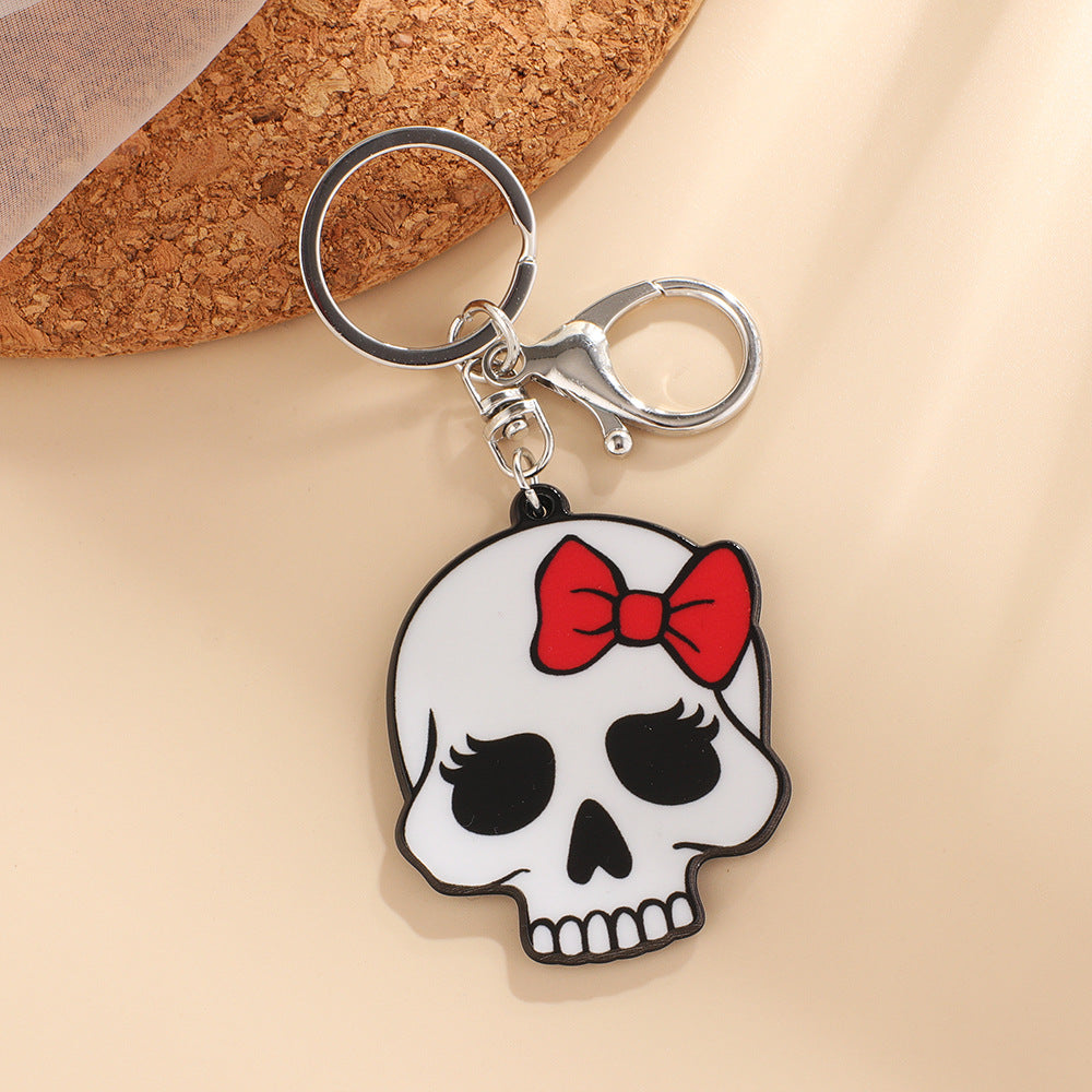 Vibrant Handmade Sugar Skull Charm | Trendy Keychain & Bracelet Pendant for Bags & Style Accents