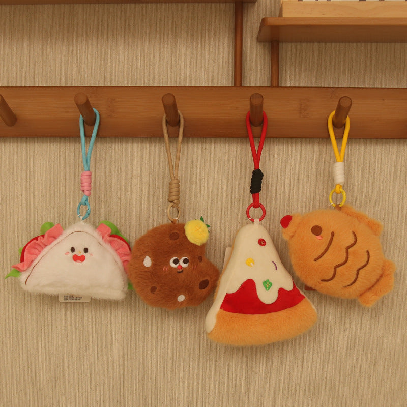 Mini Food Plush Bag Charm, 10 cm Cute Dessert and Snack Keychain for Backpacks, Handbags and Playful Gifts