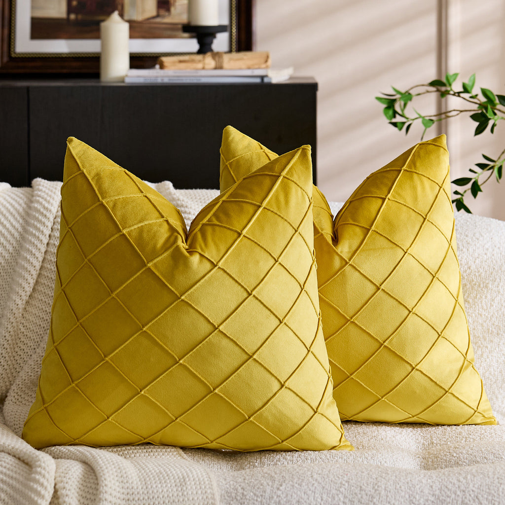 Solid Velvet Pillow Cover in 21 Colors, Decorative Square and Lumbar Cushion Cover for Sofas, Bedrooms and Cozy Home Styling